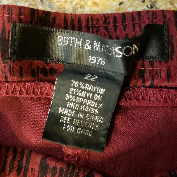 89TH & Madison  pull on pants size 22 - Picture 4 of 5